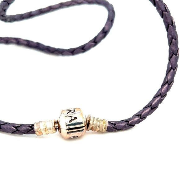 Pandora Purple Leather Double Cord Bracelet - Picture 2 of 3